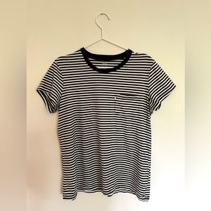 Levi’s black and white striped perfect crew t-shirt
